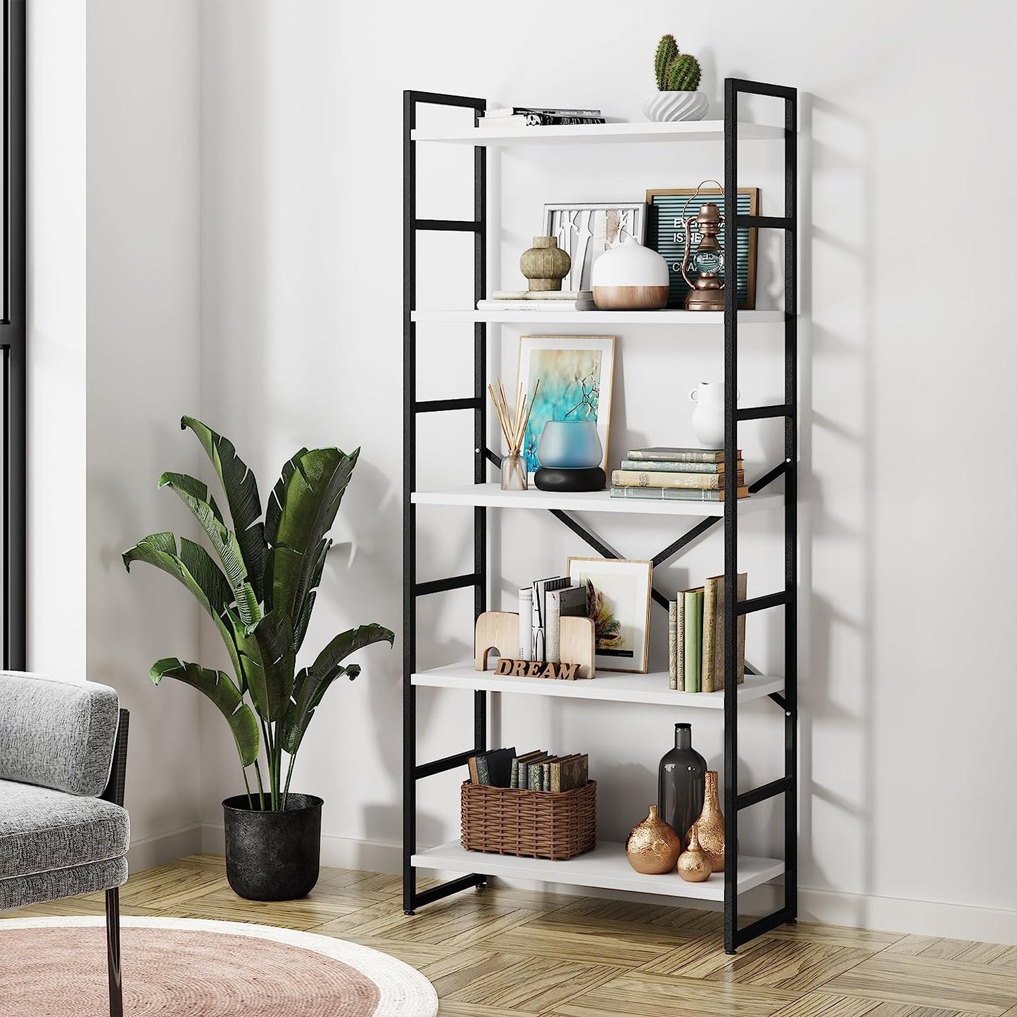 Walsunny 5-Tier Bookshelf