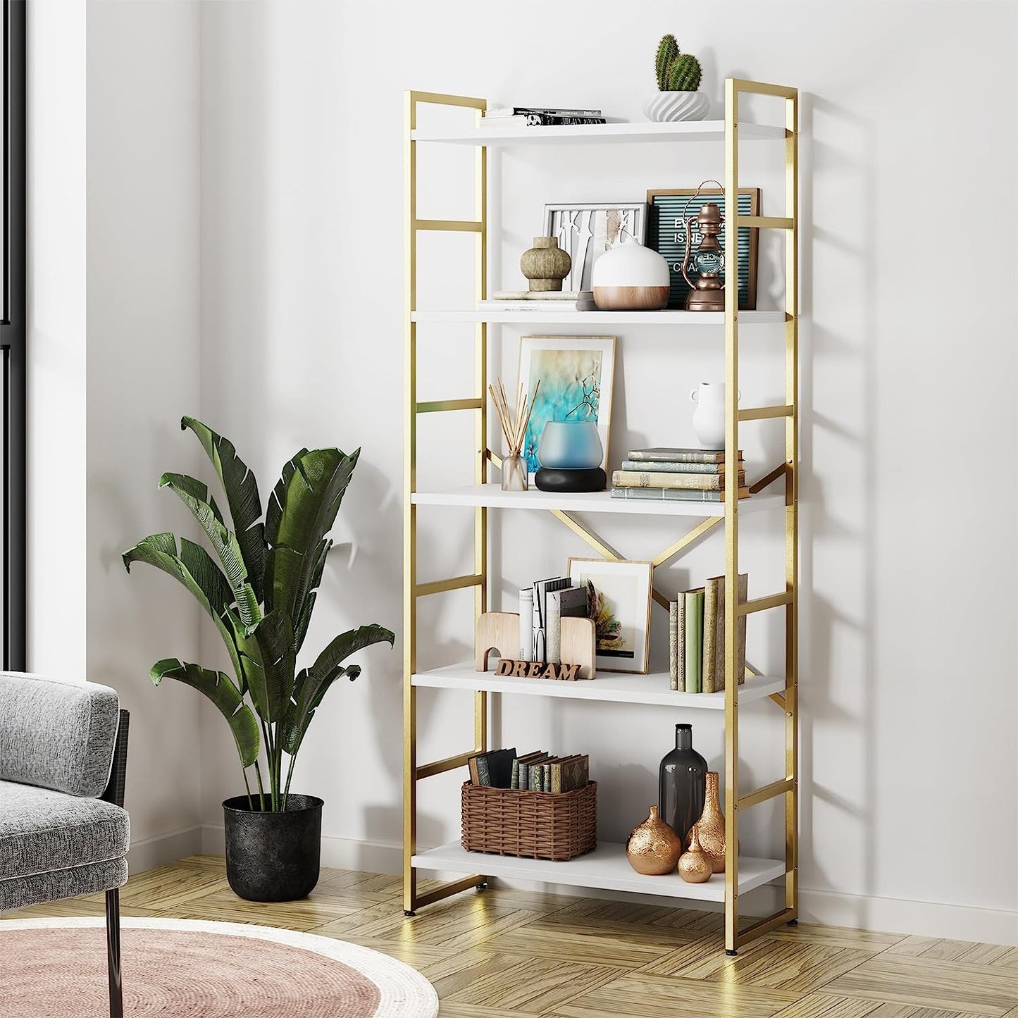 Walsunny 5-Tier Bookshelf
