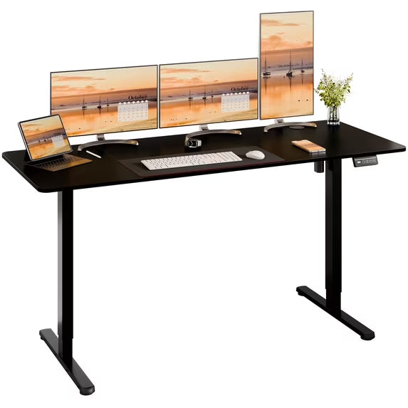 Walsunny Electric Standing Desk, Height Adjustable Desk 71" x 32" Ergonomic Stand Up Desk with Electric Lift & Memory Preset for Home Office, Black