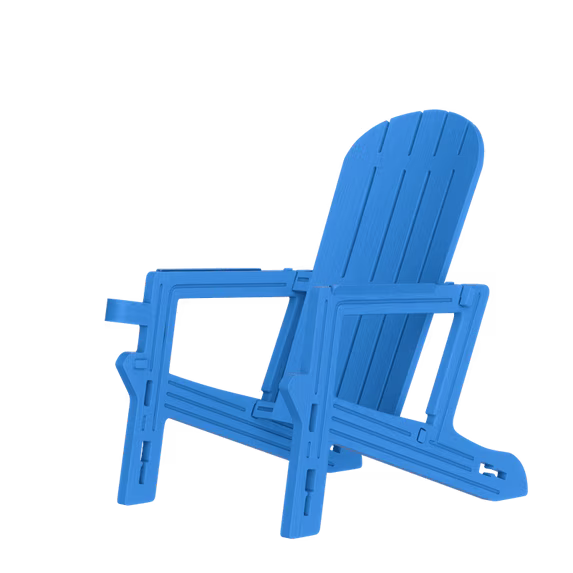 Walsunny Folding HDPE Adirondack Chair, All-Weather Outdoor Fir Pit Chairs with Dual Cup Holders for Outdoor Patio Garden Backyard,Black