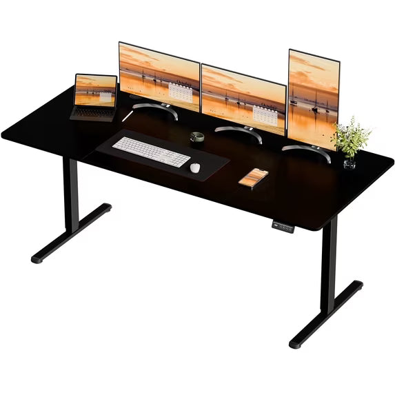 Walsunny Electric Standing Desk, Height Adjustable Desk 71" x 32" Ergonomic Stand Up Desk with Electric Lift & Memory Preset for Home Office, Black
