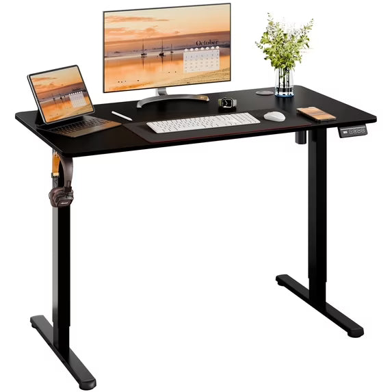 Walsunny Electric Standing Desk, Height Adjustable Desk 71" x 32" Ergonomic Stand Up Desk with Electric Lift & Memory Preset for Home Office, Black