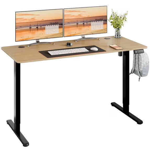 Walsunny Electric Standing Desk, Height Adjustable Desk 71" x 32" Ergonomic Stand Up Desk with Electric Lift & Memory Preset for Home Office, Black