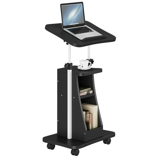 Walsunny Mobile Podium Standing Rolling Laptop Cart w/Tilt Desktop Adjustable Height Portable Computer Desk on Wheels