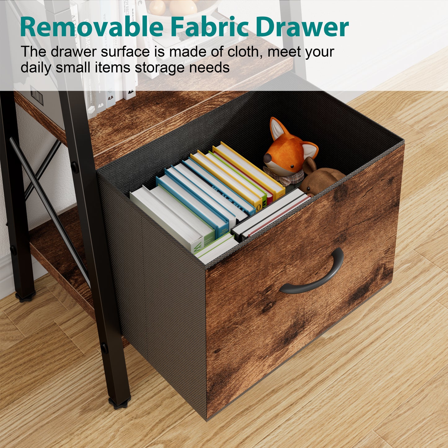 Walsunny Ladder Bookshelf Organizer, Solid Rubberwood Frame, Espresso Finish, 16.7" D x 12" W x 55.7" H