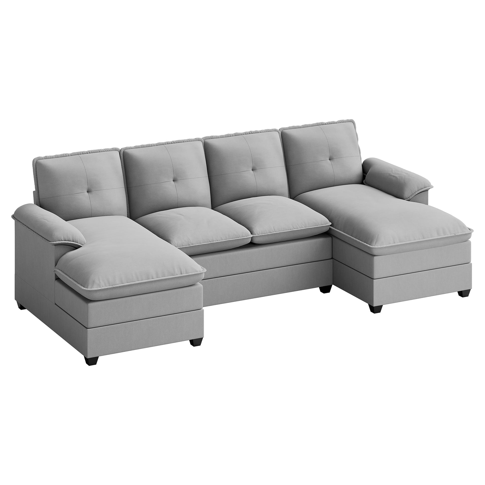 WALSUNNY 109'' U-shaped Sectional cloud-like Sofa Couches #color_light-grey