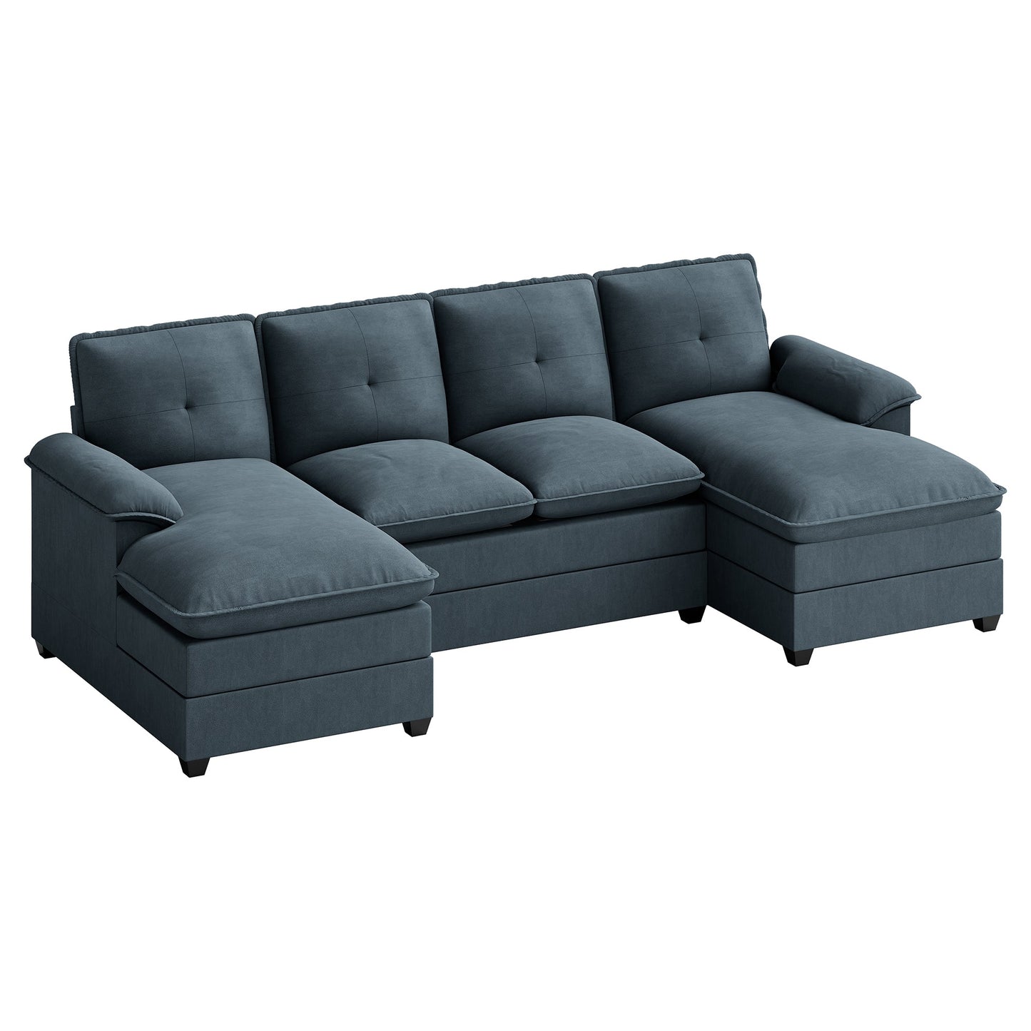 WALSUNNY 109'' U-shaped Sectional cloud-like Sofa Couches #color_dark-grey