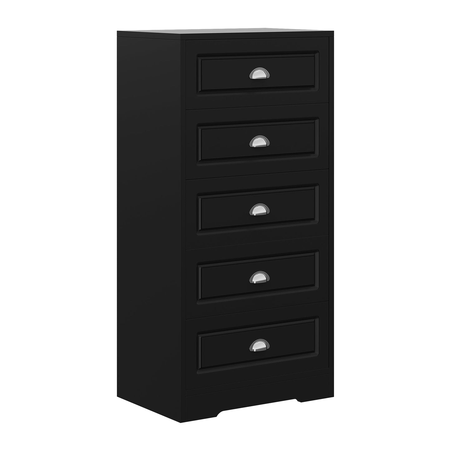 Walsunny 5 Drawer White Vertical Dresser Modern Storage Cabinet with Handle-Drawer Chest Wood Organizer for Living Room