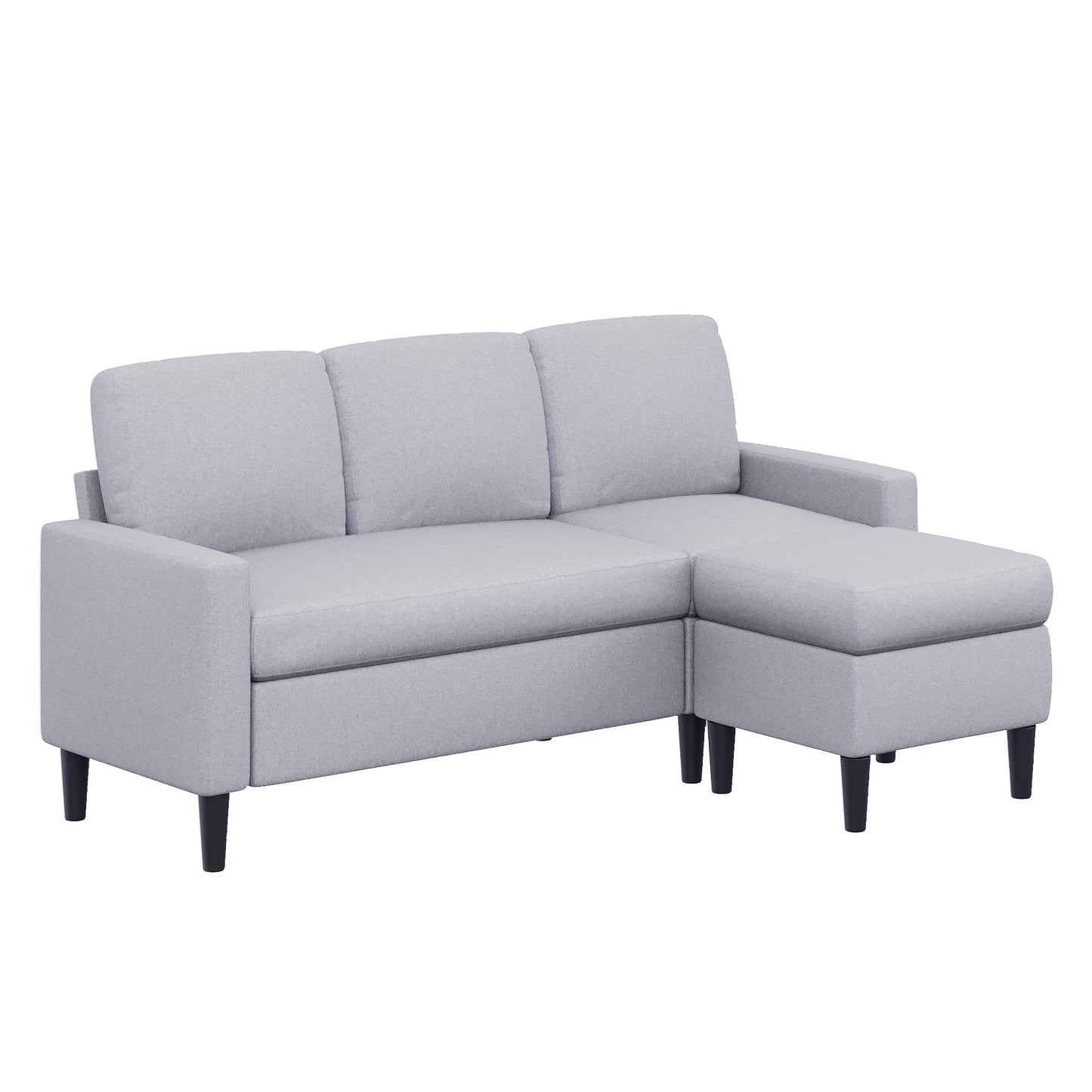 Walsunny 3-Seat L Shaped Sectional Sofa Couch with Modern Linen Fabric for Small Space