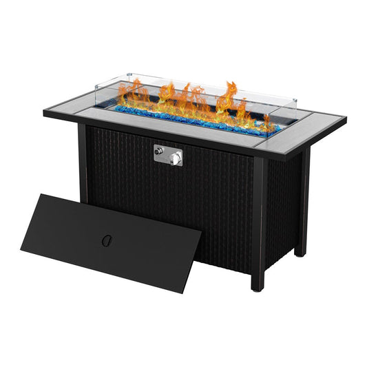 Walsunny 45" Propane Fire Pit Table 50,000 BTU Steel Gas Fire Pit
