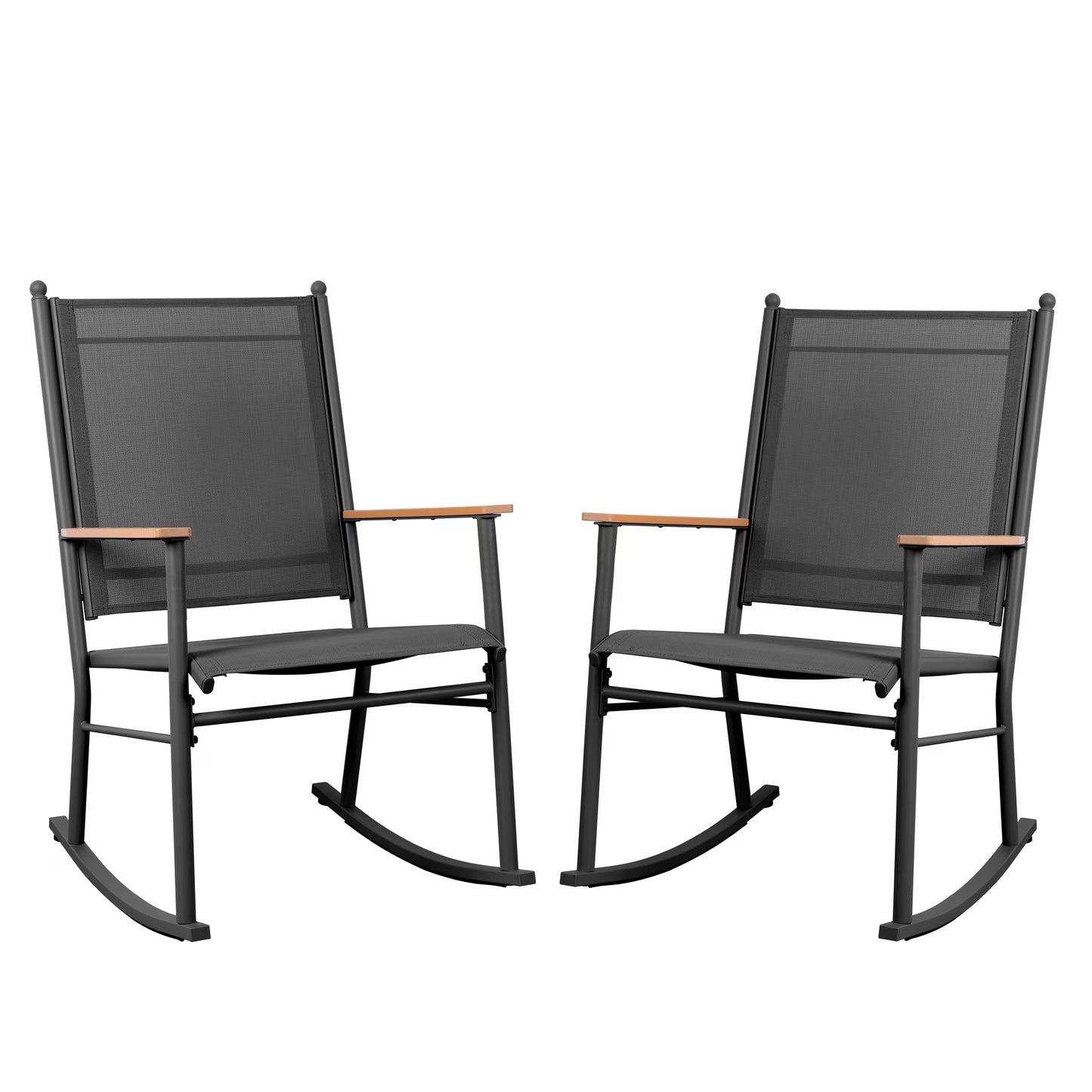 Walsunny Outdoor Patio Chairs Set of 2 Rockers Metal Rocking Chairs Furniture for Porch Backyard Lawn Garden