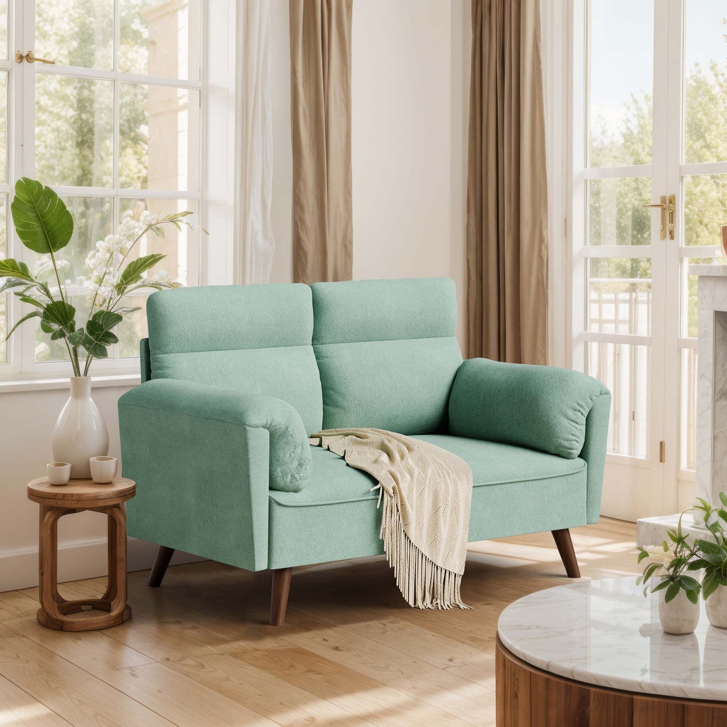 Walsunny 2-Seat Small Modern Love Seat Sofa