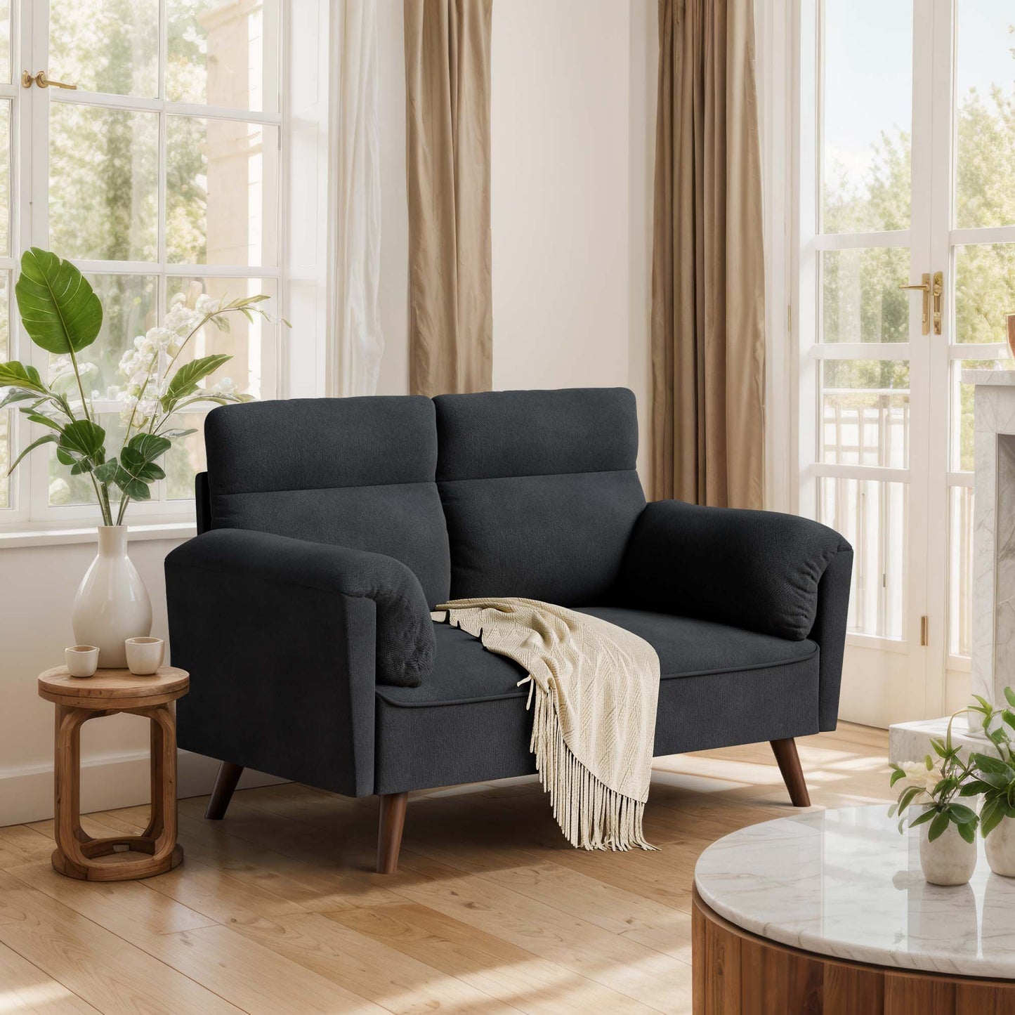 Walsunny 2-Seat Small Modern Love Seat Sofa