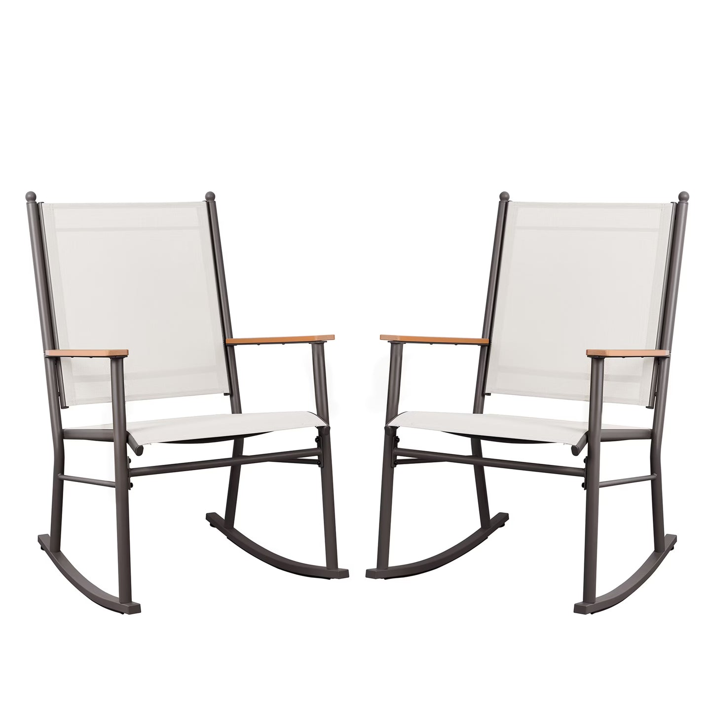 Walsunny Outdoor Patio Chairs Set of 2 Rockers Metal Rocking Chairs Furniture for Porch Backyard Lawn Garden