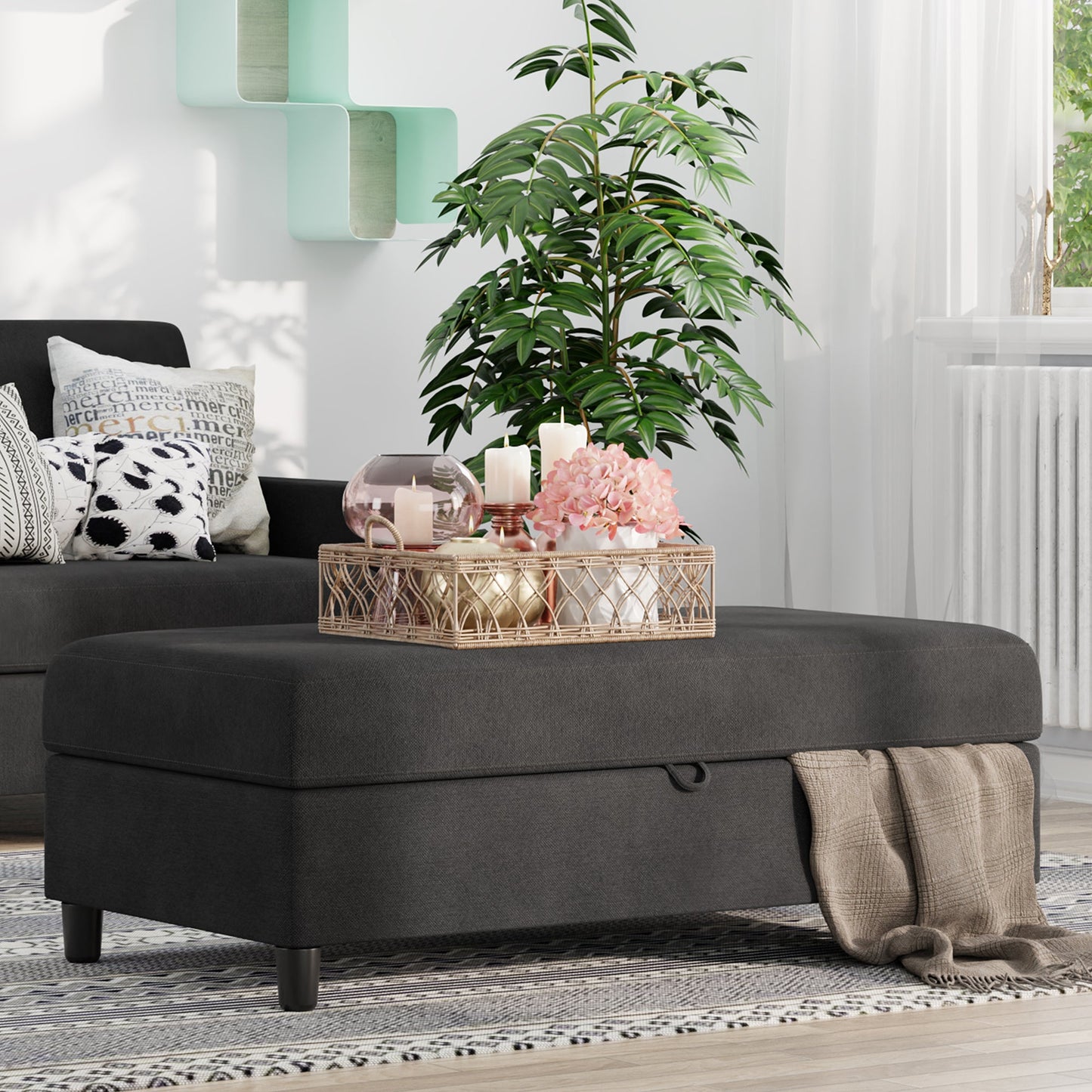 Walsunny Long Storage Ottoman