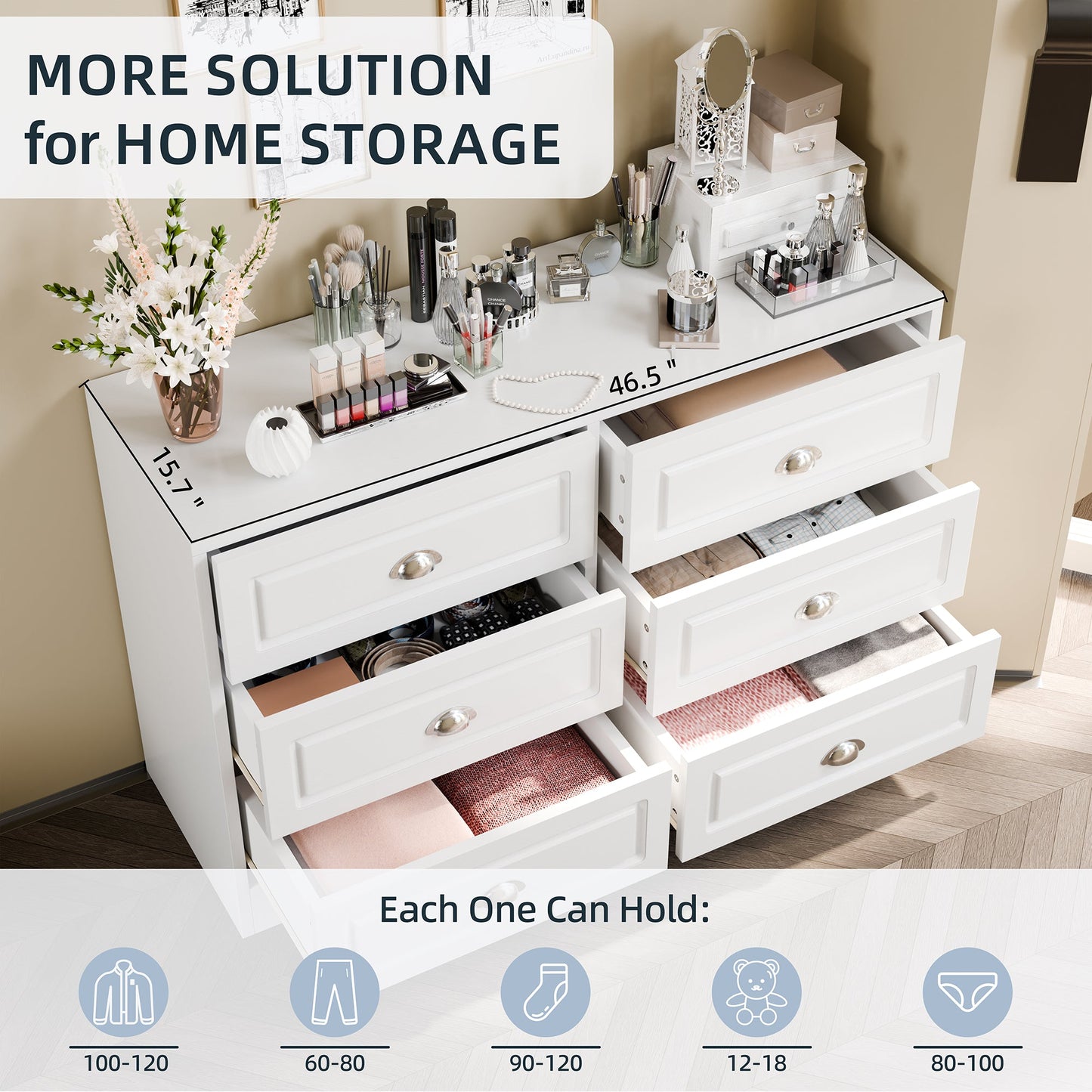 Walsunny 9 Drawer Double Dresser Black Wooden Wide Chest of Drawers with Metal Handles Storage Organizer Dresser Nursery Dresser for Living Room Hallway