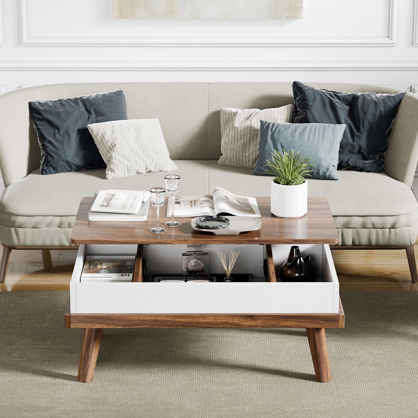 Walsunny Lift Top Wood Coffee Table