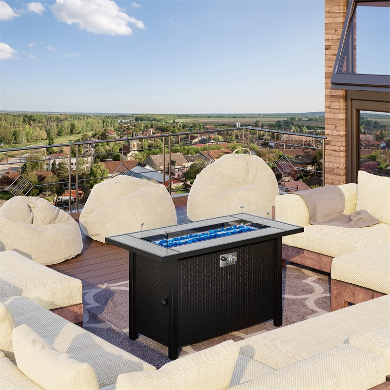Walsunny 45" Propane Fire Pit Table 50,000 BTU Steel Gas Fire Pit