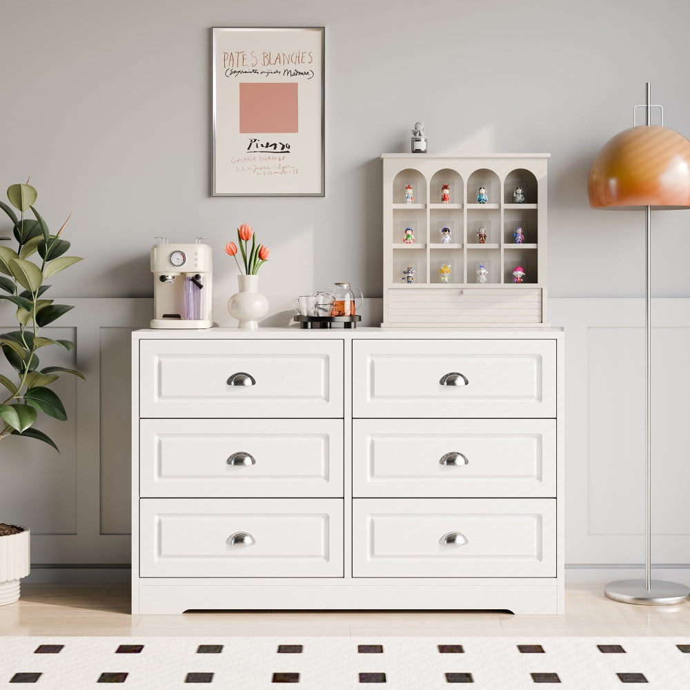 Walsunny 9 Drawer Double Dresser Black Wooden Wide Chest of Drawers with Metal Handles Storage Organizer Dresser Nursery Dresser for Living Room Hallway