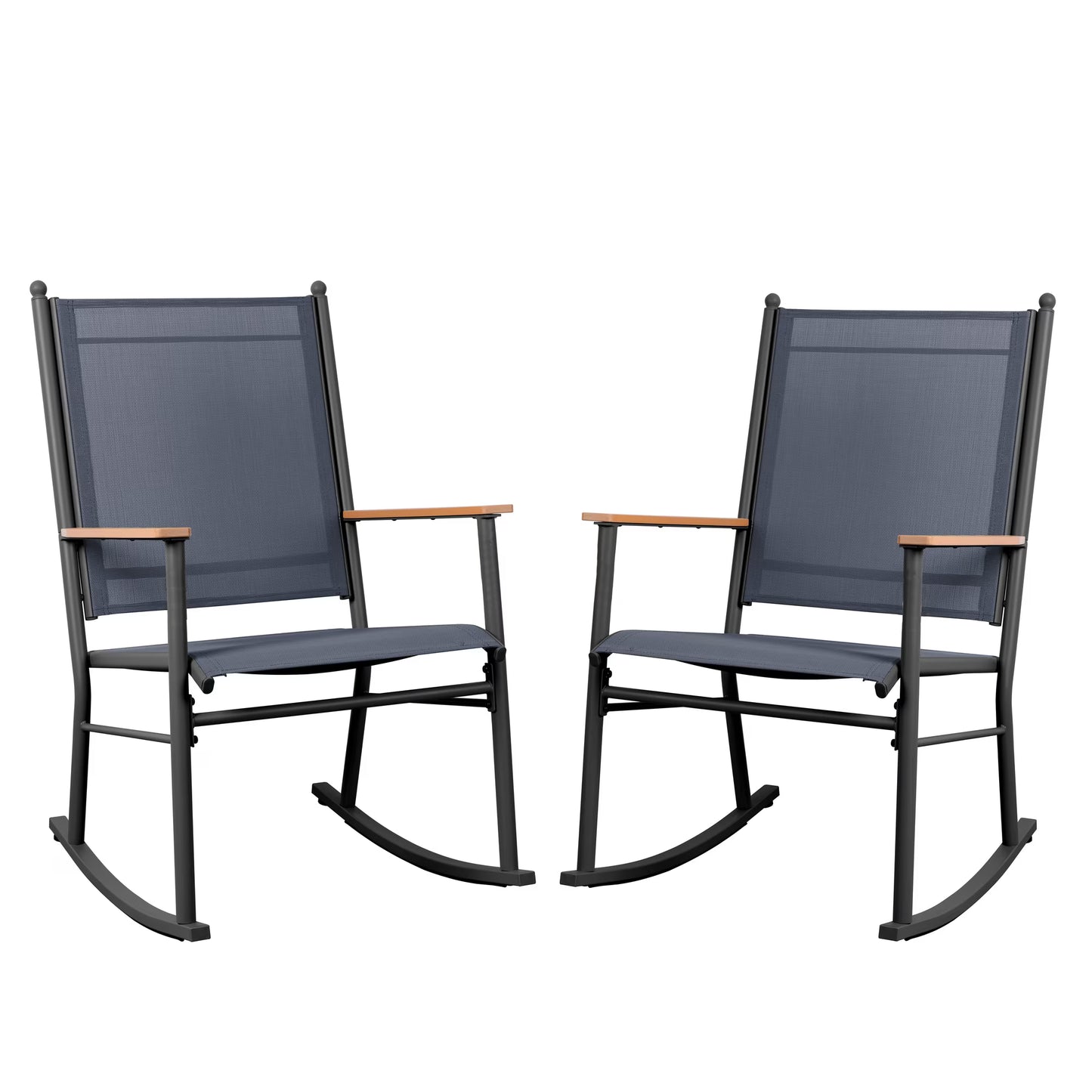 Walsunny Outdoor Patio Chairs Set of 2 Rockers Metal Rocking Chairs Furniture for Porch Backyard Lawn Garden